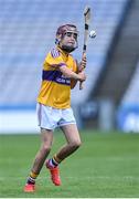 8 June 2022; Sam Mahony of St Laurence's, Kilmacud, in action against St Pius X BNS during the Corn Marino final at the Allianz Cumann na mBunscoil Hurling Finals in Croke Park, Dublin. Over 2,800 schools and 200,000 students are set to compete in the primary schools competition this year with finals taking place across the country. Allianz and Cumann na mBunscol are also gifting 500 footballs, 200 hurleys and 200 sliotars to schools across the country to welcome Ukrainian students into our national games and local communities. Photo by Piaras Ó Mídheach/Sportsfile