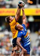 11 June 2022; Iain Henderson of Ulster wins a lineout from Salmaan Moerat of the DHL Stormers during the United Rugby Championship Semi-Final match between DHL Stormers and Ulster at DHL Stadium in Cape Town, South Africa. Photo by Ashley Vlotman/Sportsfile