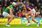 11 June 2022; Conor McDonald of Wexford in action against Mikey Boyle of Kerry during the GAA Hurling All-Ireland Senior Championship Preliminary Quarter-Final match between Kerry and Wexford at Austin Stack Park in Tralee, Kerry. Photo by Diarmuid Greene/Sportsfile