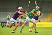 11 June 2022; Podge Boyle of Kerry in action against Conor Devitt of Wexford during the GAA Hurling All-Ireland Senior Championship Preliminary Quarter-Final match between Kerry and Wexford at Austin Stack Park in Tralee, Kerry. Photo by Diarmuid Greene/Sportsfile