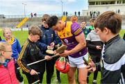 11 June 2022; Lee Chin of Wexford signs autographs for supporters after the GAA Hurling All-Ireland Senior Championship Preliminary Quarter-Final match between Kerry and Wexford at Austin Stack Park in Tralee, Kerry. Photo by Diarmuid Greene/Sportsfile