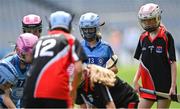 8 June 2022; Amaya Byrne of Garran Mhuire, Goatstown, during the Corn Haughey final against St Olaf's, Sandyford, at the Allianz Cumann na mBunscoil Hurling Finals in Croke Park, Dublin. Over 2,800 schools and 200,000 students are set to compete in the primary schools competition this year with finals taking place across the country. Allianz and Cumann na mBunscol are also gifting 500 footballs, 200 hurleys and 200 sliotars to schools across the country to welcome Ukrainian students into our national games and local communities. Photo by Piaras Ó Mídheach/Sportsfile