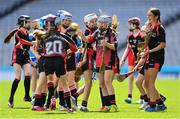 8 June 2022; Players of St Olaf's, Sandyford, celebrates after their side's victory over Garran Mhuire, Goatstown, during the Corn Haughey final at the Allianz Cumann na mBunscoil Hurling Finals in Croke Park, Dublin. Over 2,800 schools and 200,000 students are set to compete in the primary schools competition this year with finals taking place across the country. Allianz and Cumann na mBunscol are also gifting 500 footballs, 200 hurleys and 200 sliotars to schools across the country to welcome Ukrainian students into our national games and local communities. Photo by Piaras Ó Mídheach/Sportsfile