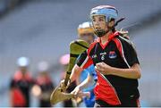 8 June 2022; Caoimhe Phelan of St Olaf's, Sandyford, in action against Garran Mhuire, Goatstown, during the Corn Haughey final at the Allianz Cumann na mBunscoil Hurling Finals in Croke Park, Dublin. Over 2,800 schools and 200,000 students are set to compete in the primary schools competition this year with finals taking place across the country. Allianz and Cumann na mBunscol are also gifting 500 footballs, 200 hurleys and 200 sliotars to schools across the country to welcome Ukrainian students into our national games and local communities. Photo by Piaras Ó Mídheach/Sportsfile