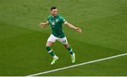 11 June 2022; Alan Browne of Republic of Ireland celebrates after scoring his side's first goal during the UEFA Nations League B group 1 match between Republic of Ireland and Scotland at the Aviva Stadium in Dublin. Photo by Ben McShane/Sportsfile