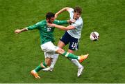 11 June 2022; Troy Parrott of Republic of Ireland and Jack Hendry of Scotland during the UEFA Nations League B group 1 match between Republic of Ireland and Scotland at the Aviva Stadium in Dublin. Photo by Ben McShane/Sportsfile