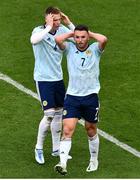 11 June 2022; John McGinn, right, and Scott McTominay of Scotland react after a missed chance during the UEFA Nations League B group 1 match between Republic of Ireland and Scotland at the Aviva Stadium in Dublin. Photo by Ben McShane/Sportsfile