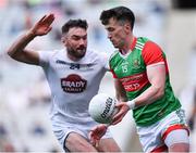 11 June 2022; Cillian O'Connor of Mayo in action against Fergal Conway of Kildare during the GAA Football All-Ireland Senior Championship Round 2 match between Mayo and Kildare at Croke Park in Dublin. Photo by Piaras Ó Mídheach/Sportsfile