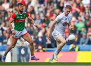 11 June 2022; Daniel Flynn of Kildare in action against Aidan O’Shea of Mayo during the GAA Football All-Ireland Senior Championship Round 2 match between Mayo and Kildare at Croke Park in Dublin. Photo by Piaras Ó Mídheach/Sportsfile