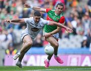 11 June 2022; Ben McCormack of Kildare in action against Oisín Mullin of Mayo during the GAA Football All-Ireland Senior Championship Round 2 match between Mayo and Kildare at Croke Park in Dublin. Photo by Piaras Ó Mídheach/Sportsfile