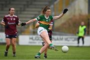 11 June 2022; Lorraine Scanlon of Kerry shoots to score her side's first goal during the TG4 All-Ireland Ladies Football Senior Championship Group C - Round 1 match between Kerry and Galway at St Brendan's Park in Birr, Offaly. Photo by Sam Barnes/Sportsfile