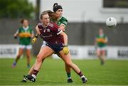 11 June 2022; Ailbhe Davoren of Galway in action against Erica McGlynn of Kerry during the TG4 All-Ireland Ladies Football Senior Championship Group C - Round 1 match between Kerry and Galway at St Brendan's Park in Birr, Offaly. Photo by Sam Barnes/Sportsfile