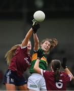 11 June 2022; Lorraine Scanlon of Kerry contests a high ball with Ailbhe Davoren of Galway during the TG4 All-Ireland Ladies Football Senior Championship Group C - Round 1 match between Kerry and Galway at St Brendan's Park in Birr, Offaly. Photo by Sam Barnes/Sportsfile