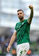 11 June 2022; Shane Duffy of Republic of Ireland after his side's victory in the UEFA Nations League B group 1 match between Republic of Ireland and Scotland at the Aviva Stadium in Dublin. Photo by Seb Daly/Sportsfile