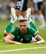 11 June 2022; Shane Duffy of Republic of Ireland during the UEFA Nations League B group 1 match between Republic of Ireland and Scotland at the Aviva Stadium in Dublin. Photo by Seb Daly/Sportsfile