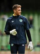 11 June 2022; Republic of Ireland goalkeeper Mark Travers before the UEFA Nations League B group 1 match between Republic of Ireland and Scotland at the Aviva Stadium in Dublin. Photo by Seb Daly/Sportsfile