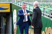 11 June 2022; Republic of Ireland manager Stephen Kenny and Alan Reddy before the UEFA Nations League B group 1 match between Republic of Ireland and Scotland at the Aviva Stadium in Dublin. Photo by Stephen McCarthy/Sportsfile