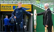 11 June 2022; James McClean of Republic of Ireland with Alan Reddy before the UEFA Nations League B group 1 match between Republic of Ireland and Scotland at the Aviva Stadium in Dublin. Photo by Stephen McCarthy/Sportsfile
