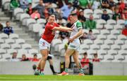 12 June 2022; Brian Hurley of Cork tussles with Iain Corbett of Limerick during the GAA Football All-Ireland Senior Championship Round 2 match between between Cork and Limerick at Páirc Ui Chaoimh in Cork. Photo by Eóin Noonan/Sportsfile