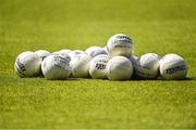 4 June 2022; Footballs on the pitch for the Mayo warm-up before the GAA Football All-Ireland Senior Championship Round 1 match between Mayo and Monaghan at Hastings Insurance MacHale Park in Castlebar, Mayo. Photo by Piaras Ó Mídheach/Sportsfile
