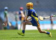 8 June 2022; Josh Butler of St Patrick's BNS Drumcondra in action against St Fiachra's NS Beamount in the Corn FODH final during the Allianz Cumann na mBunscoil Hurling Finals in Croke Park, Dublin. Over 2,800 schools and 200,000 students are set to compete in the primary schools competition this year with finals taking place across the country. Allianz and Cumann na mBunscol are also gifting 500 footballs, 200 hurleys and 200 sliotars to schools across the country to welcome Ukrainian students into our national games and local communities. Photo by Piaras Ó Mídheach/Sportsfile