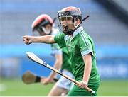 8 June 2022; Tom Ó Corcráin of Scoil Naithí celebrates during the Corn Sean O Rinn final against Scoil Treasa, Firhouse, at the Allianz Cumann na mBunscoil Hurling Finals in Croke Park, Dublin. Over 2,800 schools and 200,000 students are set to compete in the primary schools competition this year with finals taking place across the country. Allianz and Cumann na mBunscol are also gifting 500 footballs, 200 hurleys and 200 sliotars to schools across the country to welcome Ukrainian students into our national games and local communities. Photo by Piaras Ó Mídheach/Sportsfile