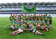 8 June 2022; Scoil Olibheir, Coolmine, players celebrate after beating Holy Trinity SNS in the Corn Tom Ryder final at the Allianz Cumann na mBunscoil Hurling Finals in Croke Park, Dublin. Over 2,800 schools and 200,000 students are set to compete in the primary schools competition this year with finals taking place across the country. Allianz and Cumann na mBunscol are also gifting 500 footballs, 200 hurleys and 200 sliotars to schools across the country to welcome Ukrainian students into our national games and local communities. Photo by Piaras Ó Mídheach/Sportsfile