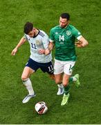 11 June 2022; Alan Browne of Republic of Ireland and Ryan Christie of Scotland during the UEFA Nations League B group 1 match between Republic of Ireland and Scotland at the Aviva Stadium in Dublin. Photo by Ben McShane/Sportsfile