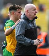 12 June 2022; Donegal manager Declan Bonner and Odhran McFadden Ferry of Donegal during the GAA Football All-Ireland Senior Championship Round 2 match between between Donegal and Armagh at St Tiernach's Park in Clones, Monaghan. Photo by Ramsey Cardy/Sportsfile