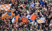 12 June 2022; Armagh supporters during the GAA Football All-Ireland Senior Championship Round 2 match between between Donegal and Armagh at St Tiernach's Park in Clones, Monaghan. Photo by Ramsey Cardy/Sportsfile