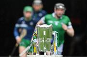 5 June 2022; Limerick captain Declan Hannon leads his side out past the Mick Mackey cup before the Munster GAA Hurling Senior Championship Final match between Limerick and Clare at FBD Semple Stadium in Thurles, Tipperary. Photo by Brendan Moran/Sportsfile