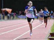 4 June 2022; Emer McKee of Our Ladys St Pats Knock, Mayo, on her way to winning the minor girls 800m at the Irish Life Health All Ireland Schools Track and Field Championships at Tullamore in Offaly. Photo by Sam Barnes/Sportsfile