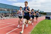 4 June 2022; Padraig Corduff of Rice College Westport, Mayo, competing in the inter boys 3000m at the Irish Life Health All Ireland Schools Track and Field Championships at Tullamore in Offaly. Photo by Sam Barnes/Sportsfile