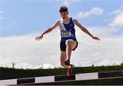4 June 2022; Lorcan Benjarar of Ardscoil Ris Dublin, competing in the intermediate boys 1500m steeplechase at the Irish Life Health All Ireland Schools Track and Field Championships at Tullamore in Offaly. Photo by Sam Barnes/Sportsfile