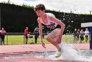 4 June 2022; Rudy Mayne of Regent HSE Newtownards, Down, competing in the intermediate boys 1500m steeplechase at the Irish Life Health All Ireland Schools Track and Field Championships at Tullamore in Offaly. Photo by Sam Barnes/Sportsfile