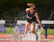 4 June 2022; Cara McNally of Lusk CC, Dublin, competing in the senior girls 1500m steeplechase at the Irish Life Health All Ireland Schools Track and Field Championships at Tullamore in Offaly. Photo by Sam Barnes/Sportsfile