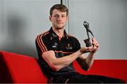 13 June 2022; PwC GAA/GPA Player of the Month for May in football, Brendan Rogers of Derry, with his award at PwC HQ in Dublin. Photo by Sam Barnes/Sportsfile