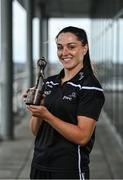 13 June 2022; PwC GPA Player of the Month for May in ladies' football, Sinéad Goldrick of Dublin, with her award at PwC HQ in Dublin. Photo by Sam Barnes/Sportsfile