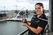13 June 2022; PwC GPA Player of the Month for May in ladies' football, Sinéad Goldrick of Dublin, with her award at PwC HQ in Dublin. Photo by Sam Barnes/Sportsfile