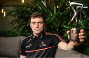 13 June 2022; PwC GAA/GPA Player of the Month for May in hurling, Shane O’Donnell of Clare, with his award at PwC HQ in Dublin. Photo by Sam Barnes/Sportsfile