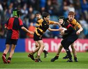 10 June 2022; Action between Coolmine and County Carlow during the Half-Time Minis at the United Rugby Championship Semi-Final match between at Leinster and Vodacom Bulls at the RDS Arena in Dublin. Photo by David Fitzgerald/Sportsfile