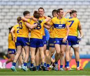 11 June 2022; Clare players celebrate at the final whistle of the GAA Football All-Ireland Senior Championship Round 2 match between Clare and Roscommon at Croke Park in Dublin. Photo by Ray McManus/Sportsfile
