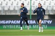13 June 2022; Josh Cullen and Alan Browne, left, during a Republic of Ireland training session at LKS Stadium in Lodz, Poland. Photo by Stephen McCarthy/Sportsfile