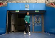 13 June 2022; Goalkeeper Caoimhin Kelleher arrives for a Republic of Ireland training session at LKS Stadium in Lodz, Poland. Photo by Stephen McCarthy/Sportsfile