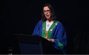 11 June 2022; Lord Mayor of Dublin Alison Gilliland speaking during a conferring ceremony for the Honorary Freedom of the City of Dublin in the Mansion House, Dublin. Photo by Brendan Moran/Sportsfile