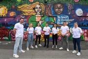 15 June 2022; Inter-county players show their colours in support of LGBTQ+ community. GPA partner with the Human Collective for players across Ireland to raise visibility throughout Pride Month. The GPA will also host a Pride Breakfast and players will join the Gaelic Games family taking part in the Dublin Pride Parade on June 25th. At the launch are, from left, Michael Darragh MacAuley, Chief Impact Officer, Human Collective, Dublin camogie player Aisling Maher, Meath footballer Cillian O'Sullivan, Connor Buckley, Director, Human Collective, Kerry footballer Anna Galvin, Tipperary hurler Timmy Hammersley and Tyrone footballer and Equality, Diversity & Inclusion Manager, GPA, Gemma Begley. Photo by Ramsey Cardy/Sportsfile