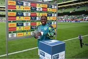 11 June 2022; Man of the match Michael Obafemi of Republic of Ireland after the UEFA Nations League B group 1 match between Republic of Ireland and Scotland at the Aviva Stadium in Dublin. Photo by Stephen McCarthy/Sportsfile