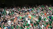 11 June 2022; Republic of Ireland supporters celebrate after the UEFA Nations League B group 1 match between Republic of Ireland and Scotland at the Aviva Stadium in Dublin. Photo by Stephen McCarthy/Sportsfile