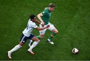 11 June 2022; Nathan Collins of Republic of Ireland and Jacob Brown of Scotland during the UEFA Nations League B group 1 match between Republic of Ireland and Scotland at the Aviva Stadium in Dublin. Photo by Ben McShane/Sportsfile