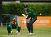 14 June 2022; Georgina Dempsey of Ireland batting during the Women's one day international match between Ireland and South Africa at Clontarf Cricket Club in Dublin. Photo by George Tewkesbury/Sportsfile